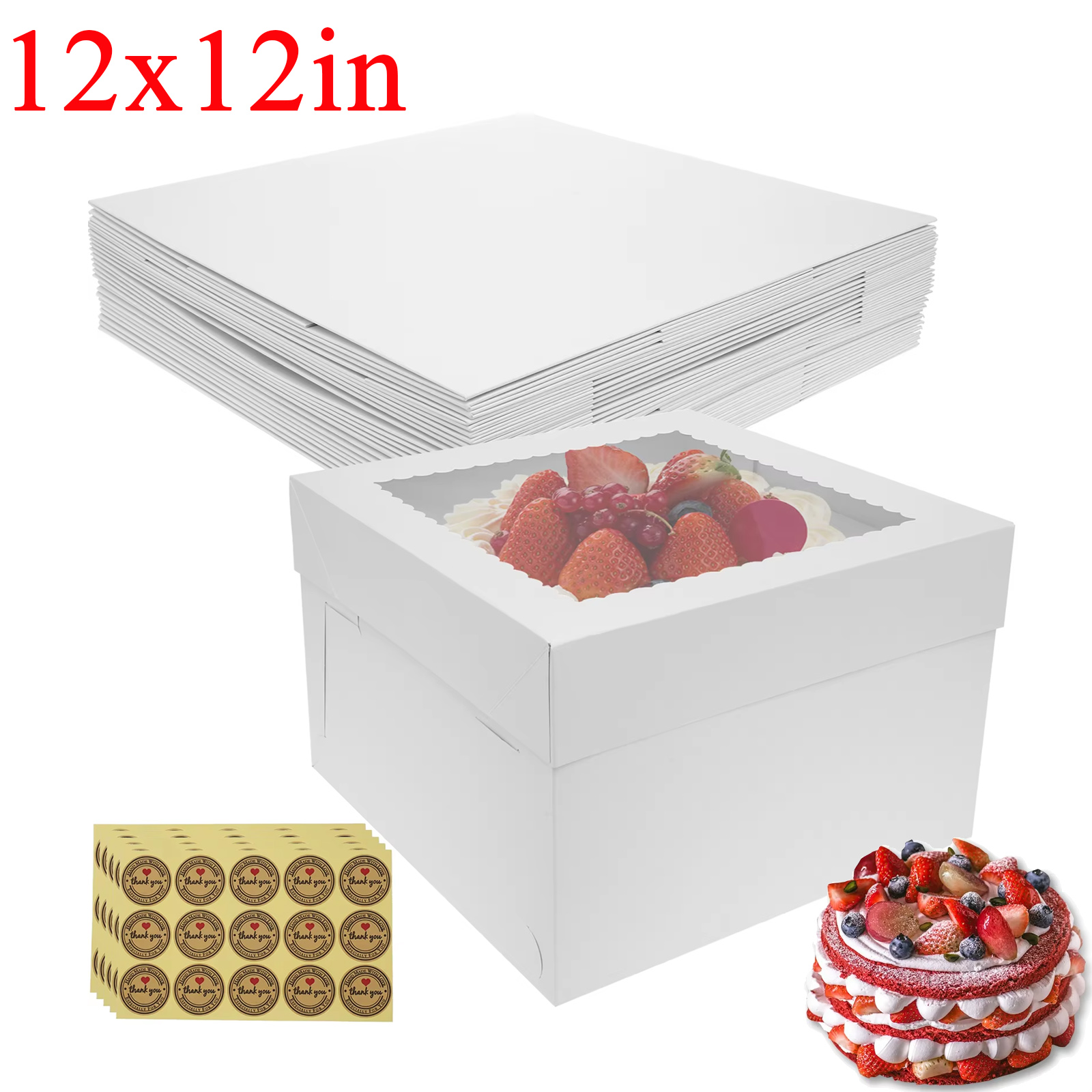 Candle X - 10Pcs White Bakery Boxes with Window,