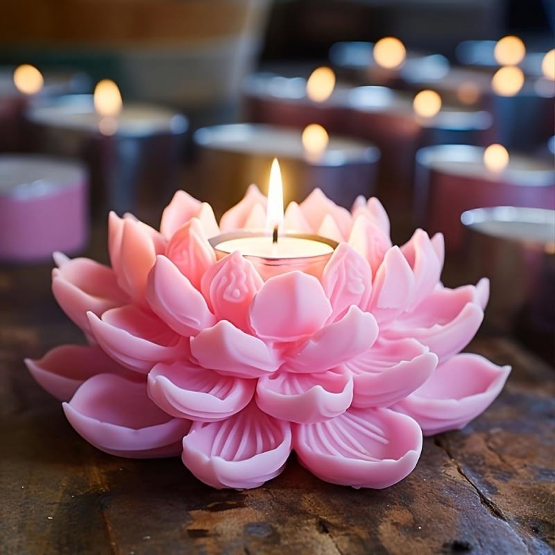 Candle Making Tools - 1PC Lotus Flower Candle Mold Silicone