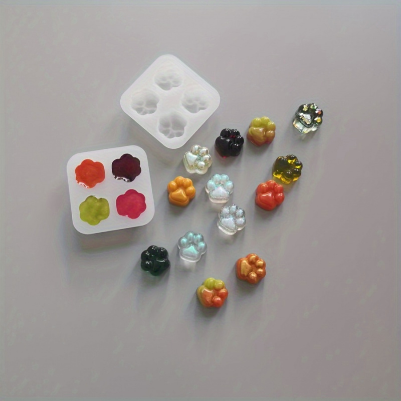 Candle Making Tools - 1Cat Paw Pattern Silicone Mold Set-4A