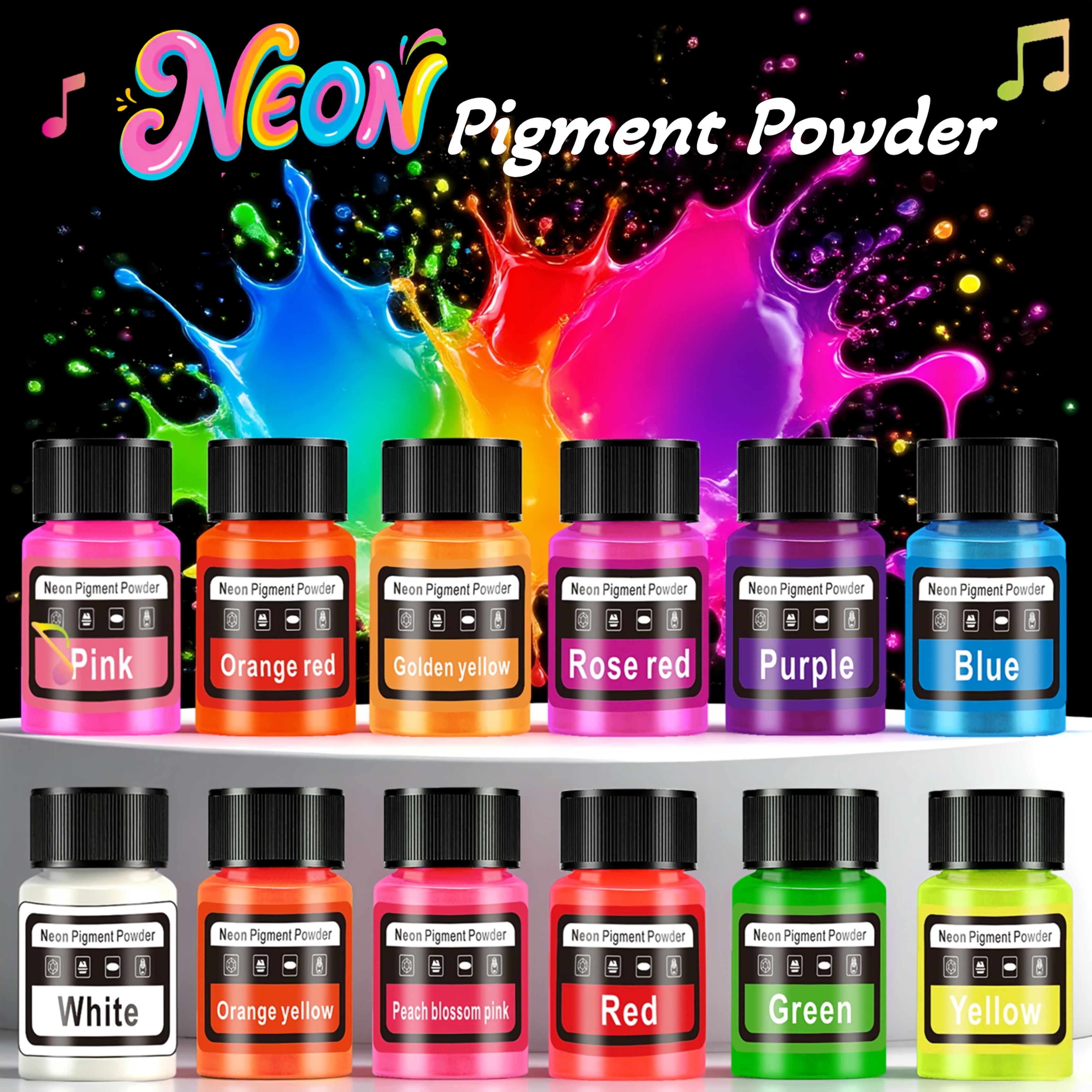 Candle Making Jars - Fluorescent Powder/Neon Resin Dye, 6 Colors,