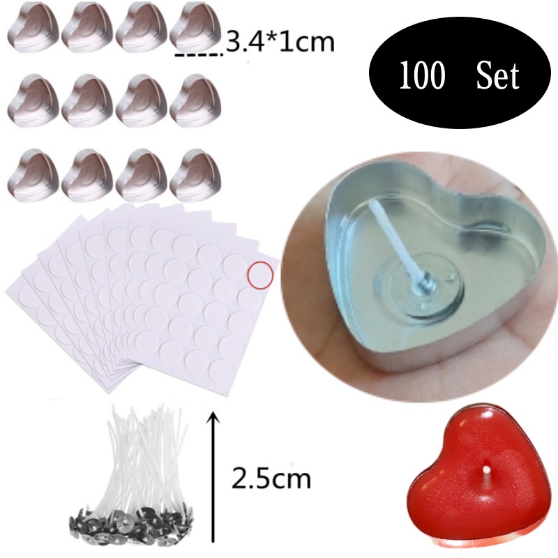100 Sets Heart shaped Empty Al - Candle Making Jars recension och pris