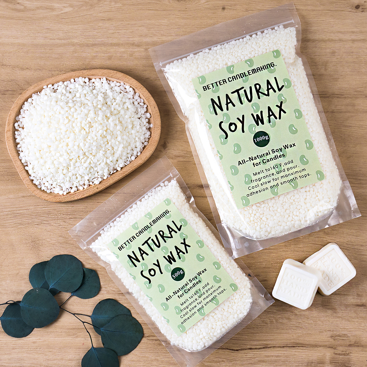 500g/1000g Natural Soy Wax DIY - Candle Making Wicks recension och pris