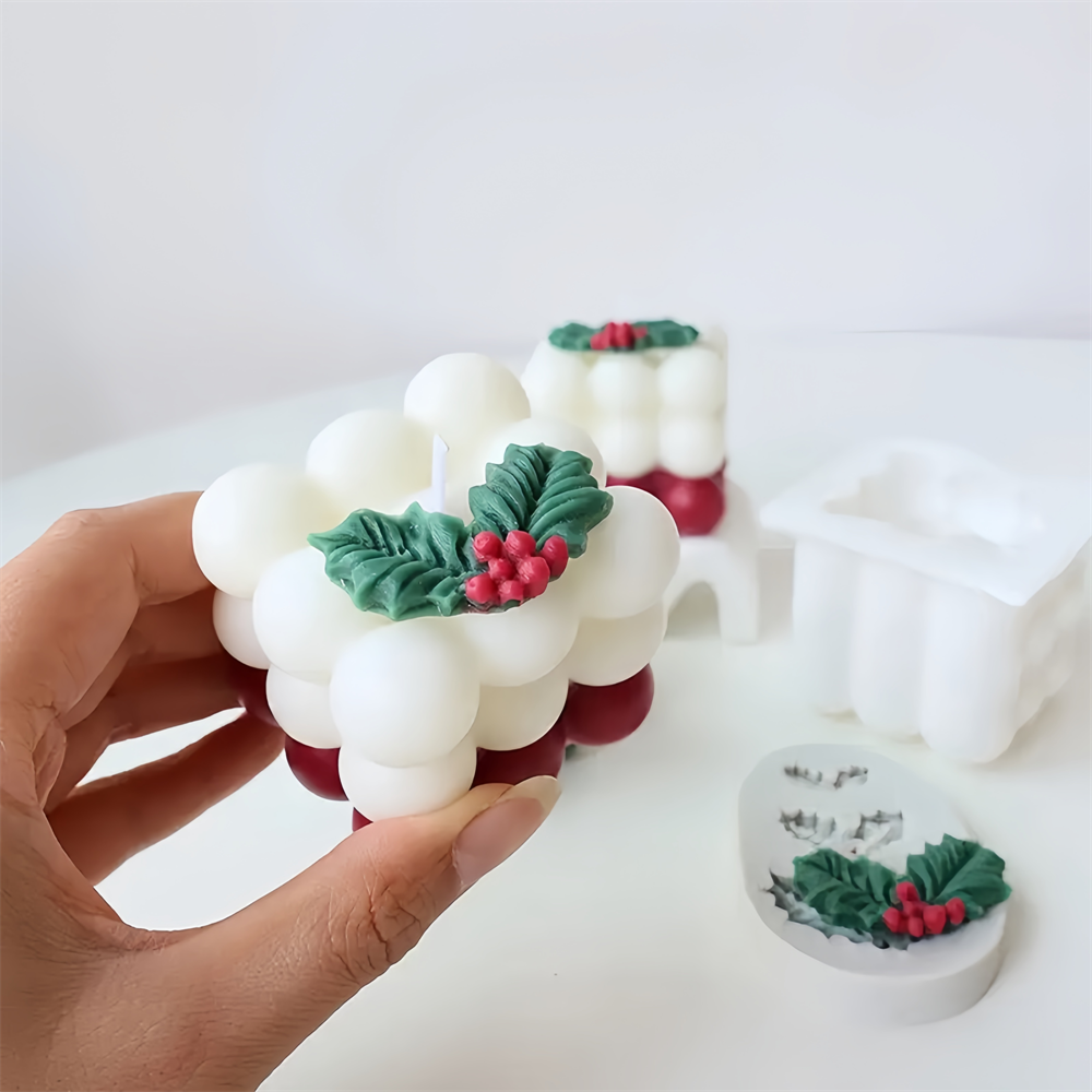 Christmas Holly Leaf Bubble Ca - Xmas Candle Making recension och pris