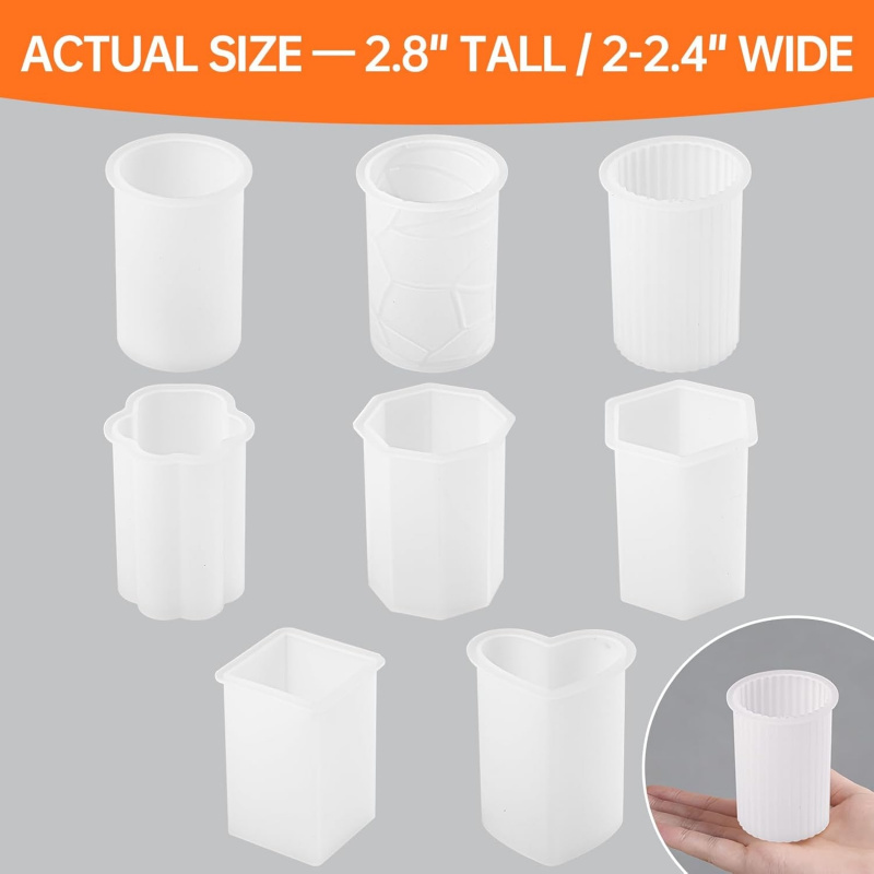 8 Silicone Candle Mold Set，Inc - Candle Making Wicks recension och pris