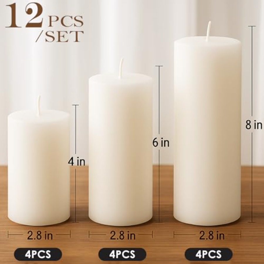 Pillar Candles Set 12 Packs 2. - Candle X recension och pris
