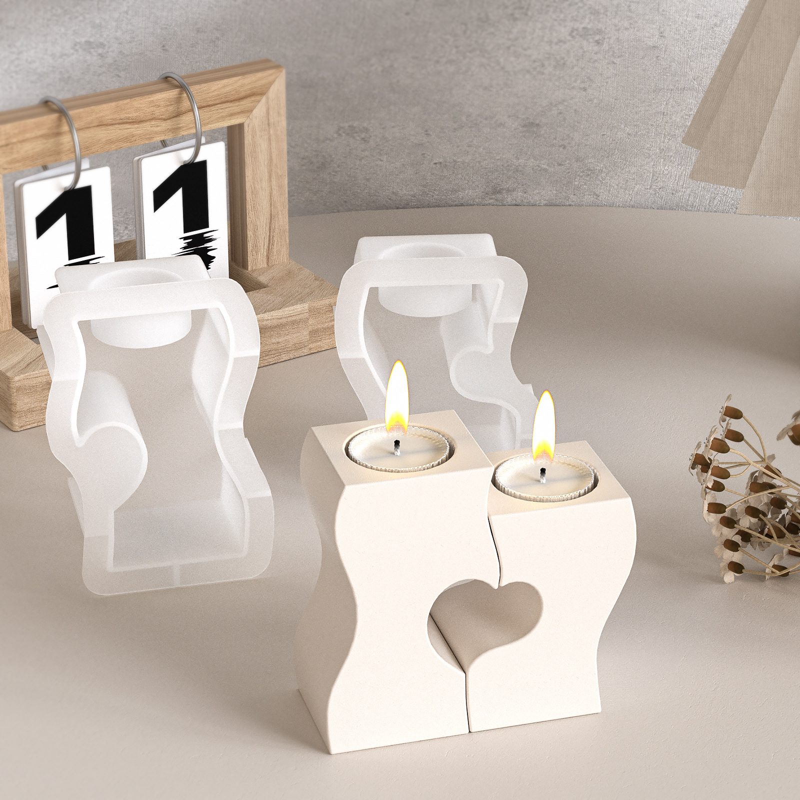 S Heart Candlestick Silicone M - Candle Making Tools recension och pris