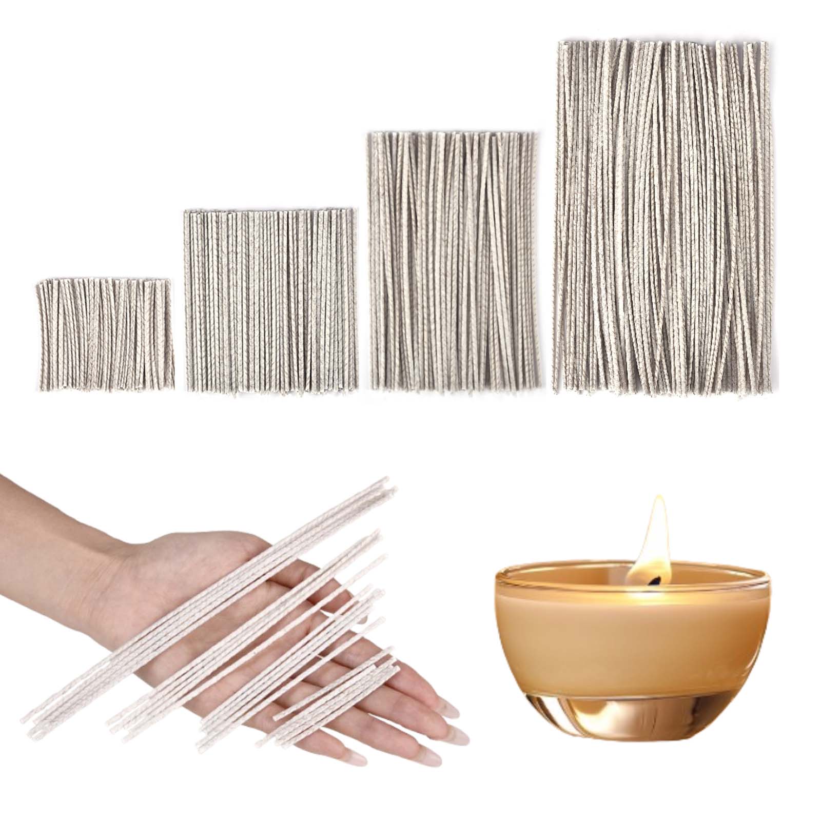 100Pcs 6/10/15/20Cm Waxed Cott - Candle Making Wicks recension och pris