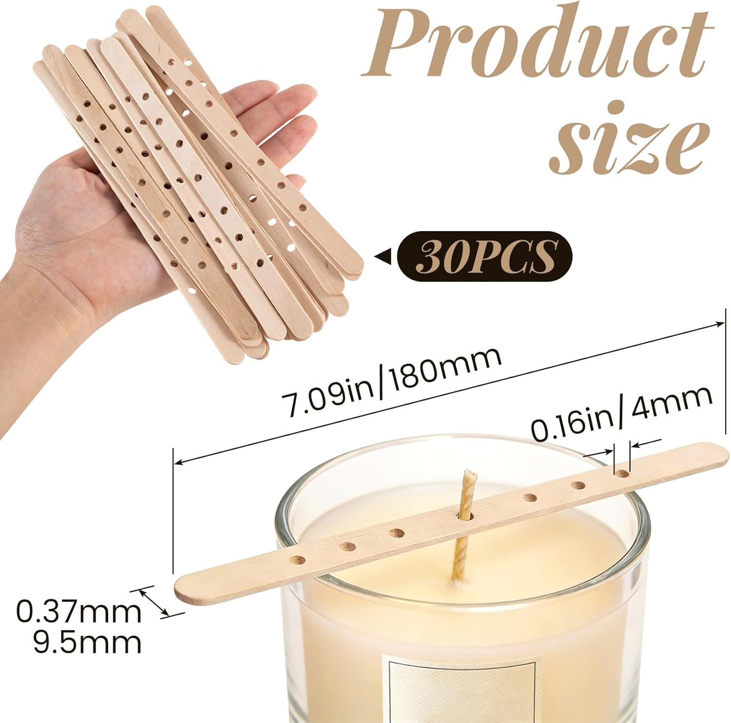 30/50pcs 7 Holes Wooden Candle - Candle Making Wicks recension och pris
