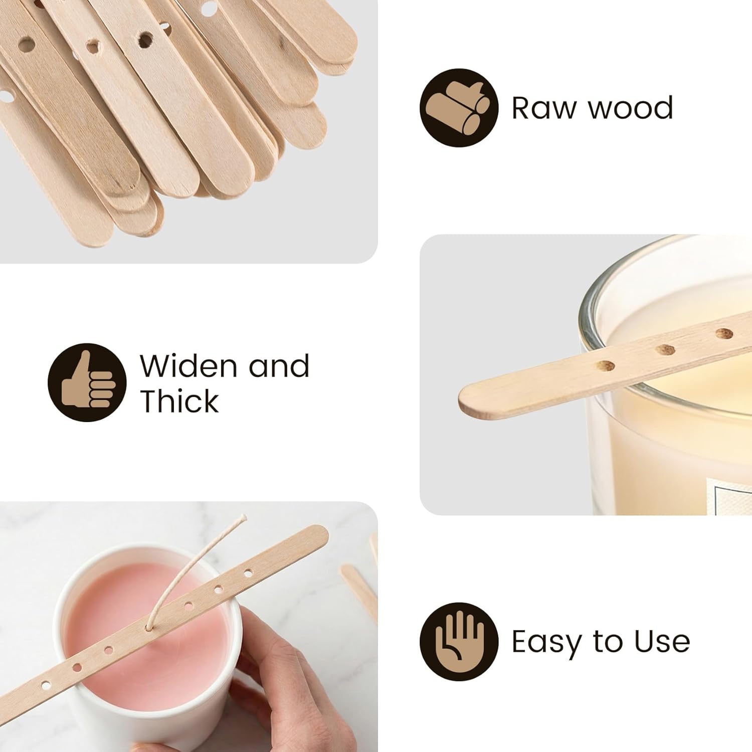 30/50pcs 7 Holes Wooden Candle - Candle Making Wicks recension och pris