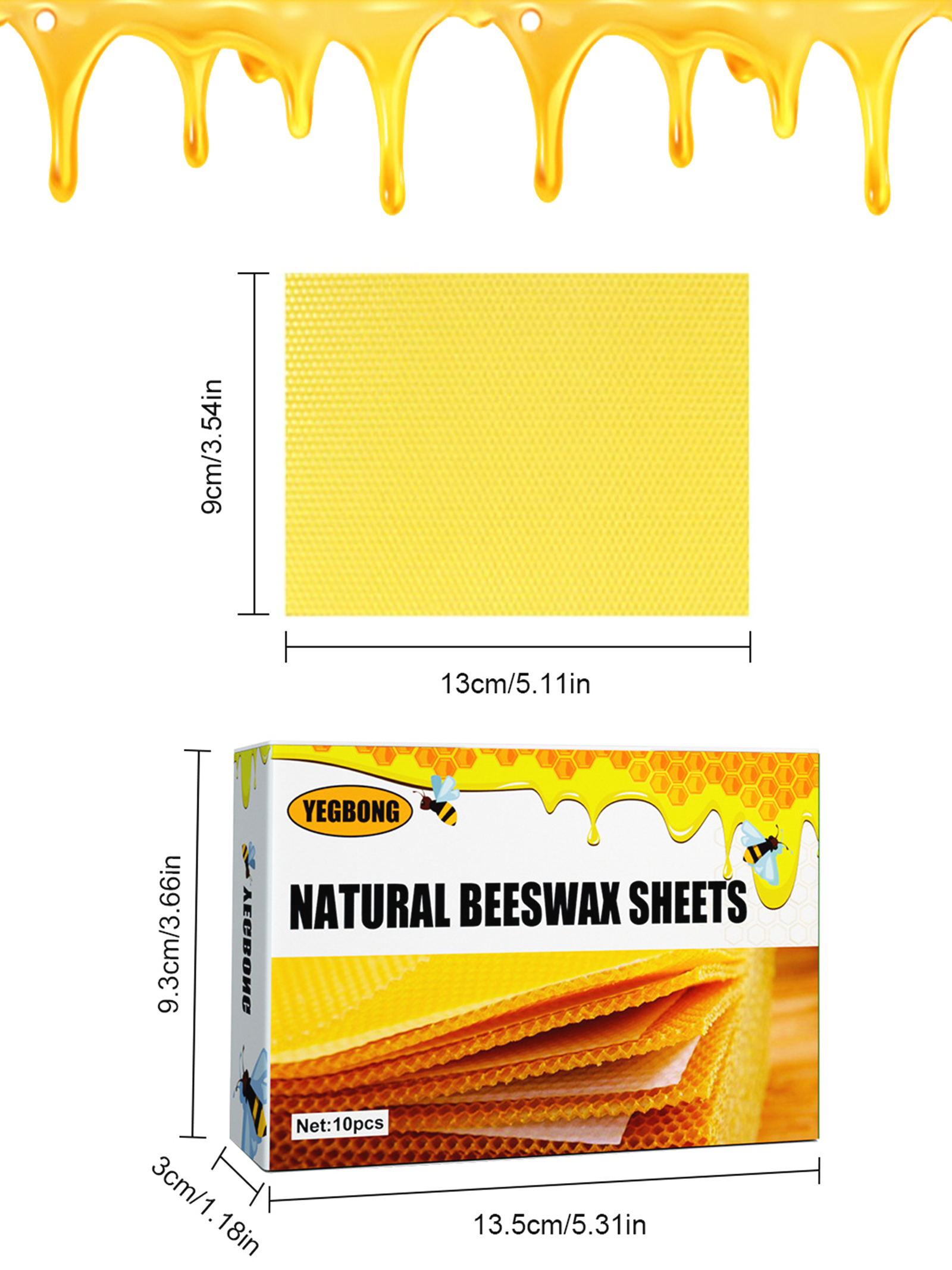 10Pcs Natural Honeycomb Bee Wa - Candle Making Experience recension och pris