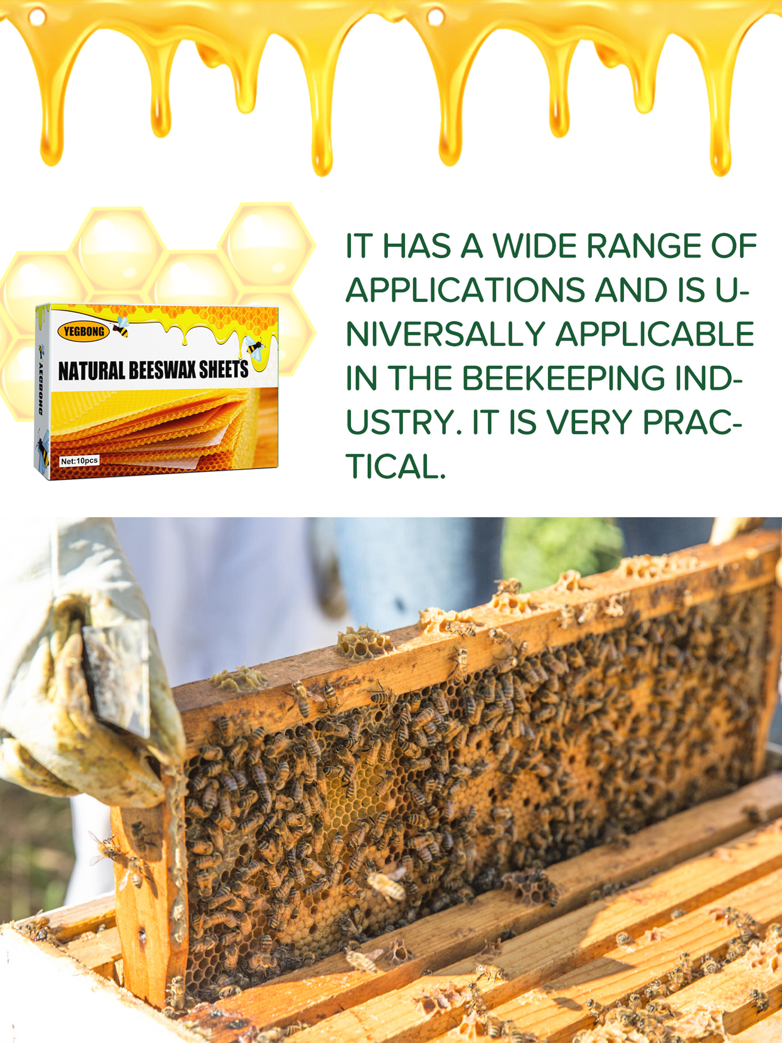 10Pcs Natural Honeycomb Bee Wa - Candle Making Experience recension och pris