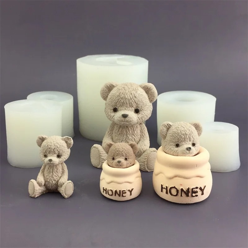 Cute Bear Honey Jar Silicone C - Candle Making Jars recension och pris