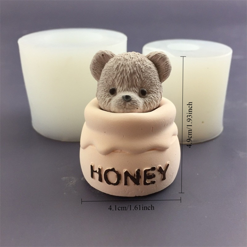 Cute Bear Honey Jar Silicone C - Candle Making Jars recension och pris